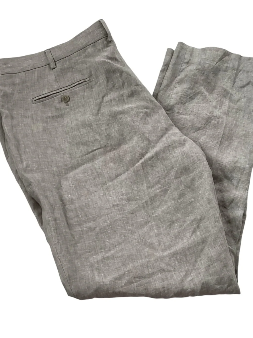 Jos. A. Bank 1905 Slim Fit 100% Linen Pants 44x32 Light Gray Old Money NWT